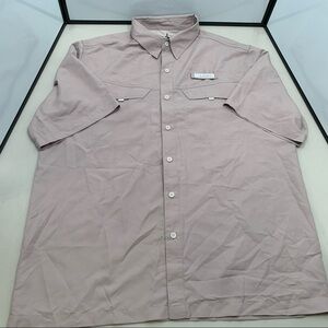 Habit Vented Fishing Shirt Short Sleeve Button Men's Size Large 40+ Solar Factor